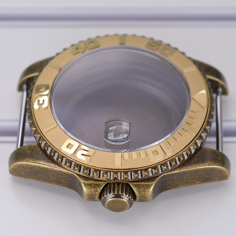 40mm Bronze Retro Gehäuse Saphirglas 200m Wasserdicht für Seiko NH35 NH36 NH34 NH38 4R36 Uhrwerk Yacht Design Stil Uhrengehäuse – Detail 2