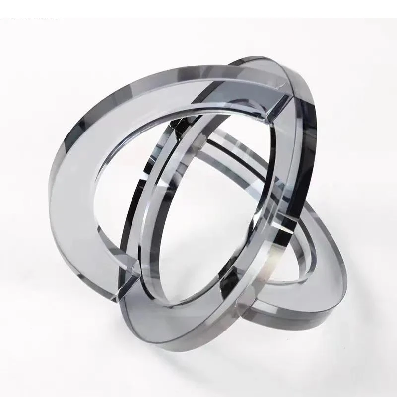 Transparent Crystal Geometry Circular Ring Ornaments Desk Decoration Abstract Crafts Annular Sculpture Room Aesthetic Decor