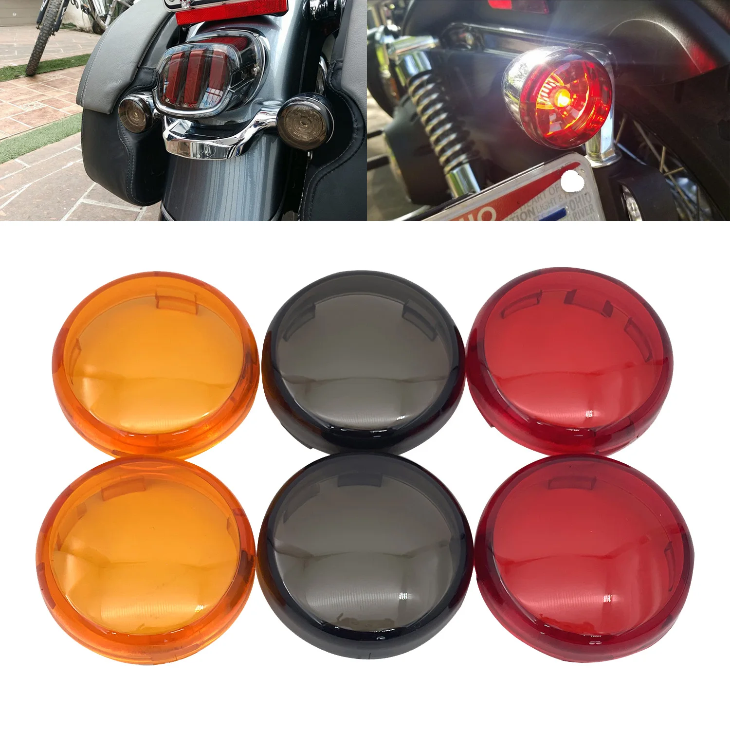 Front Rear Bullet Turn Signal Light Lens Cover For Harley Sportster Softail Road King Road Glide Street Glide 1996-2022