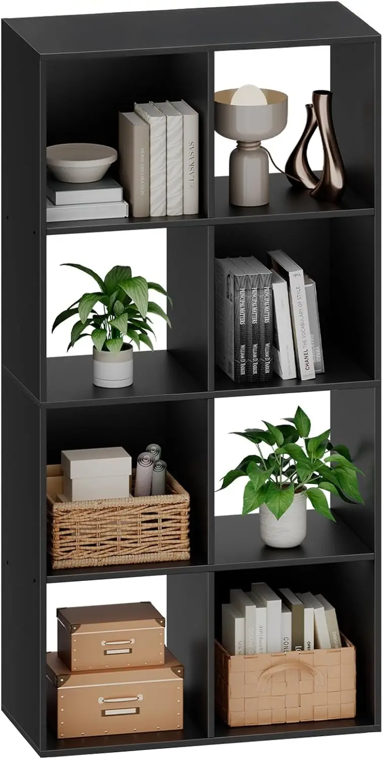 

8 Cube Storage Organizer with 4 Removable Back Panels, Display Bookcase for Living Room, Bedroom, Home Office, 47.7"L x 11.6"W x