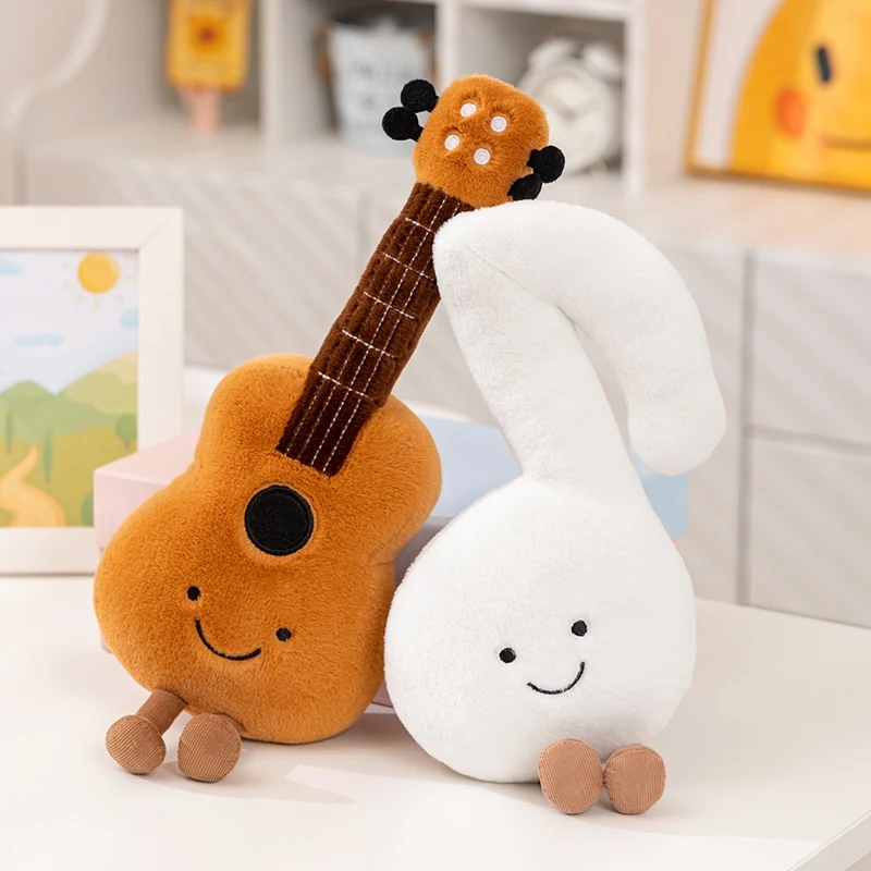 Nowa symulacja gitary 3D Pipa Pluszowa zabawka Notatka muzyczna Miękka poduszka do rzucania Instrument muzyczny Poduszki Dziewczyna Chłopcy Urodziny Prezenty świąteczne