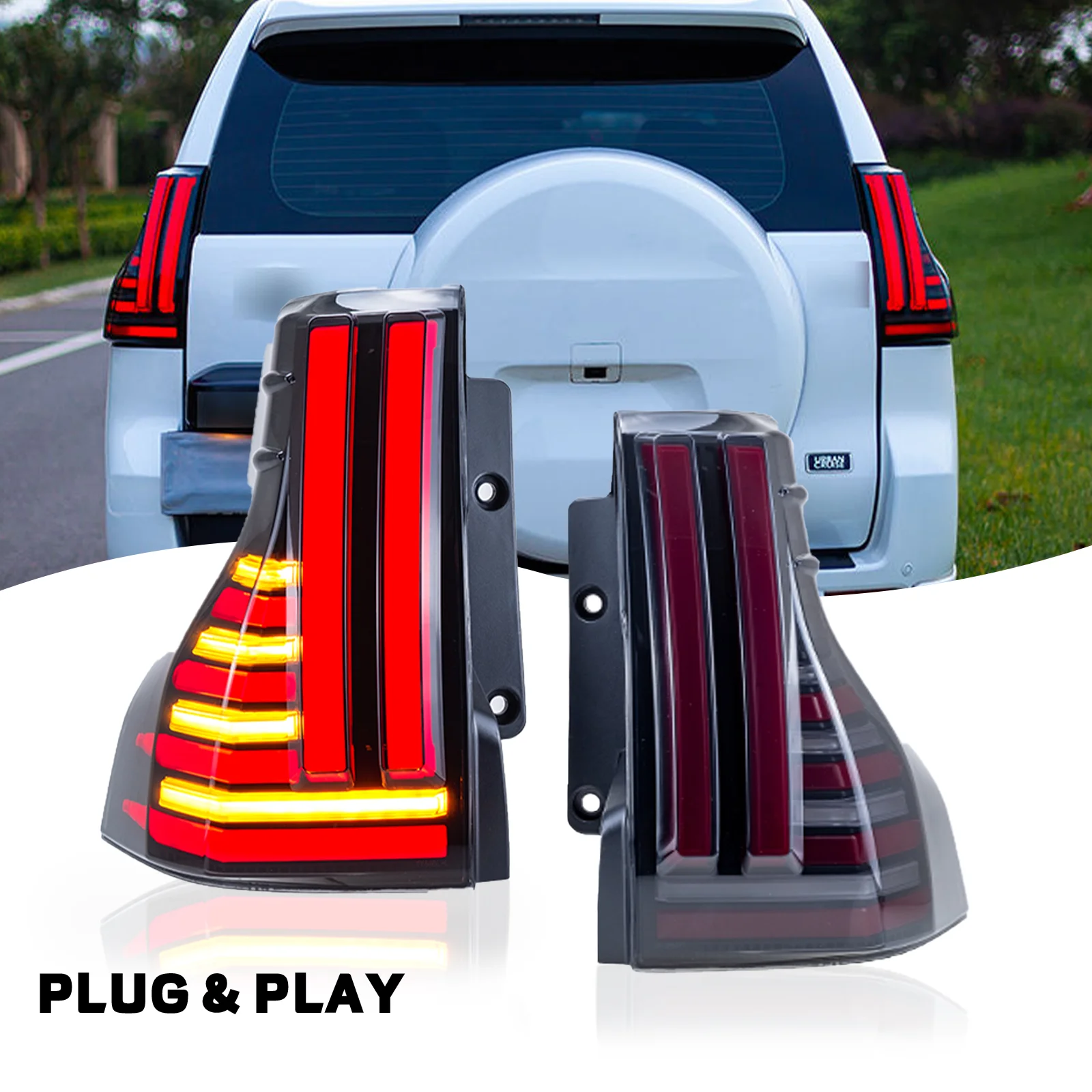 Car LED Rear Taillights for Toyota Prado GX460 13-17 18-   Animation Rear Lamps LED Taillight Assembly