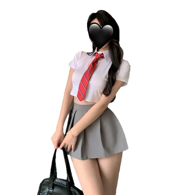 

Japanese Sexy Schoolgirl Cosplay Lingerie Women Costumes Student JK Uniform Roleplay Pleated Mini Skirt Naughty Bar Temptation
