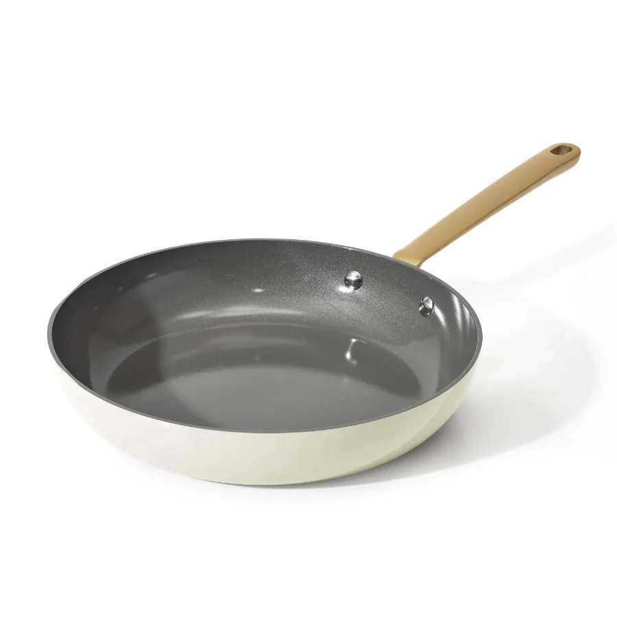 12 inch Ceramic Non-Stick Fry Pan White Icing by Drew Barrymore