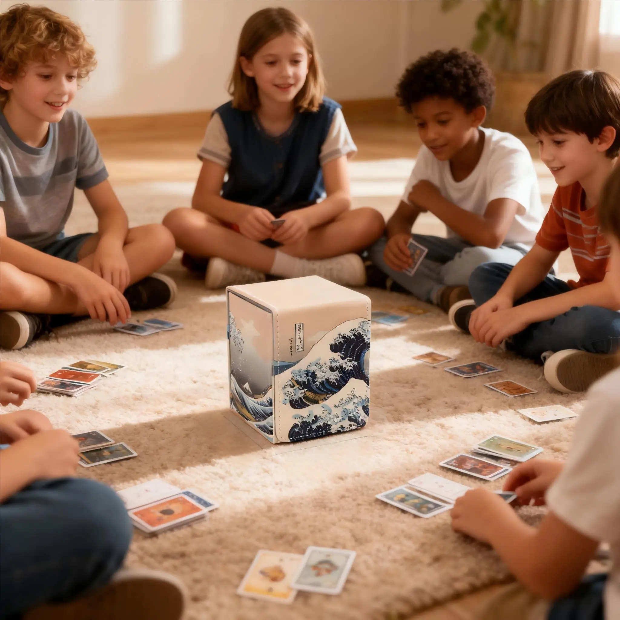 صندوق بطاقات من جلد البولي يوريثان الفاخر متوافق مع بطاقات Mtg - يحمل أكثر من 100 بطاقة واحدة، صندوق تخزين بطاقات التداول مناسب لبطاقات Tcg/Ptcg/Ygo، حامل بطاقات رياضية مع فواصلين، مثالي لعشاق البطاقات، لون المشمش، هدية عيد الميلاد