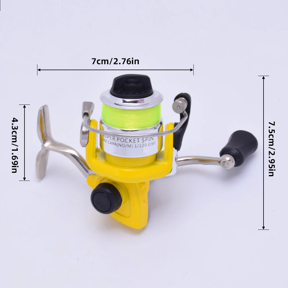 1 Stück Mini-Angelrolle aus Edelstahl mit 4,3:1 Übersetzungsverhältnis, korrosionsbeständig für Salzwasser- und Süßwasser-Spinnangeln – Detail 1