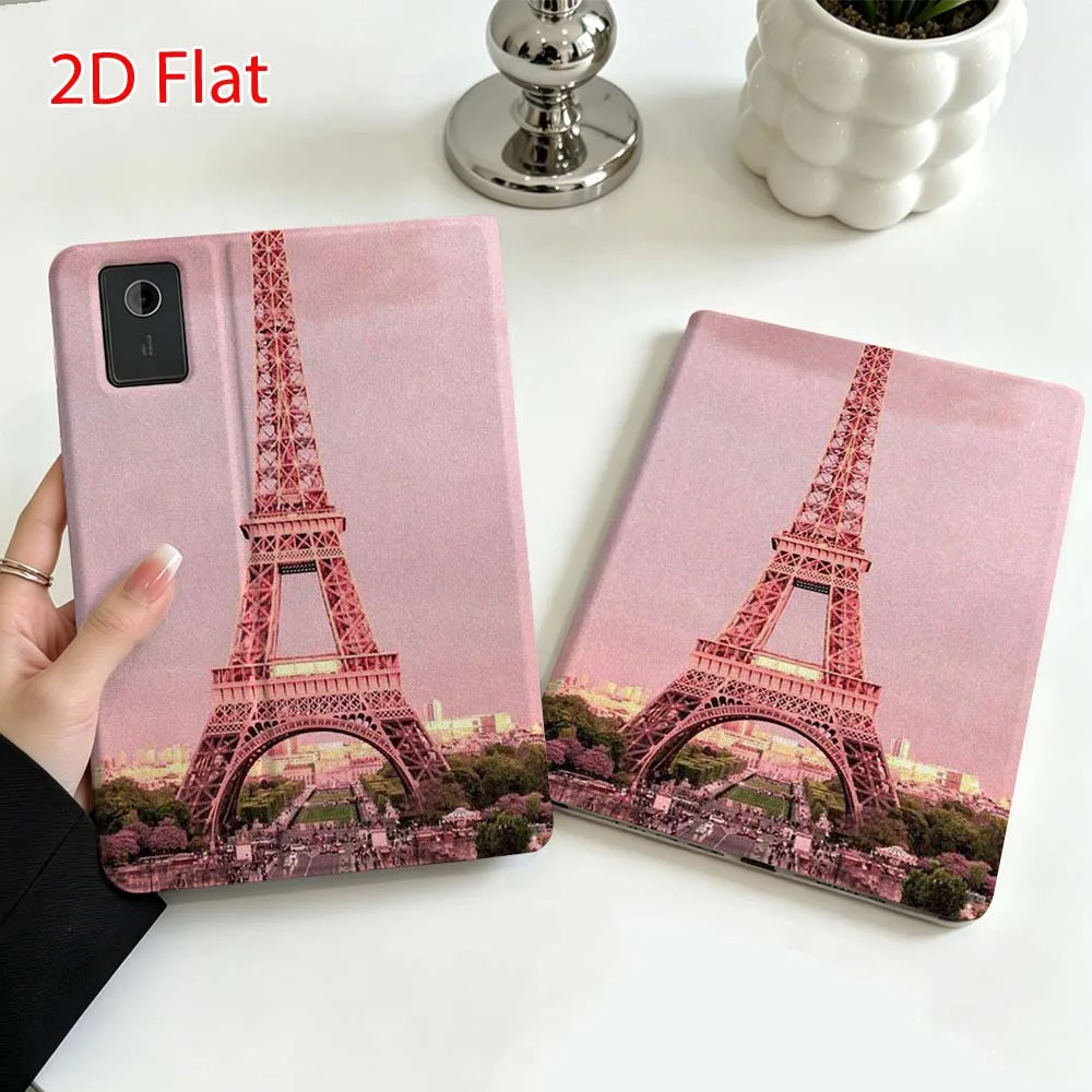 Pink Eiffel Tower pattern Soft For Lenovo Xiaoxin Pad Pro Tab P12 P11 11 13 11.2 inch K11 Plus Pen Tray Tablet Case