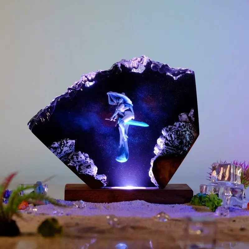 アニメフィギュア生物樹脂テーブルライトクリエイティブアートショック装飾ランプテレビ & 映画魔女テーマナイトライト USB 充電