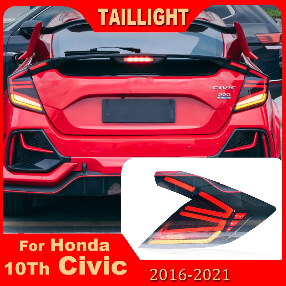 Styling Car Tail Lamp Assembly For Honda Civic 10th Hatchback 2018-2022 Upgrade to NEW Civic Dynamic Lamp Car LED Taillight