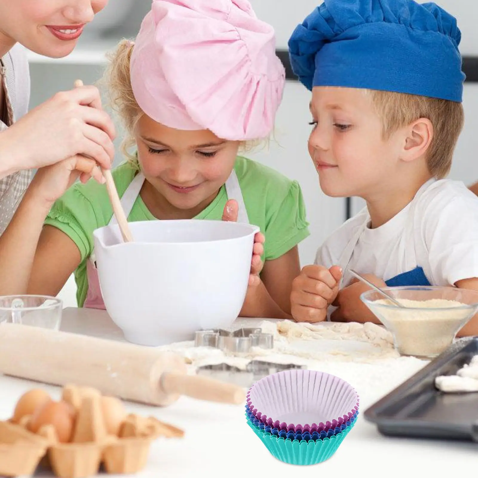 

300pcs Cake Cupcake Liners Purple Blue Green Baking Wrappers Mini Muffin Cups Paper Tray Parchment Liners For Supplies