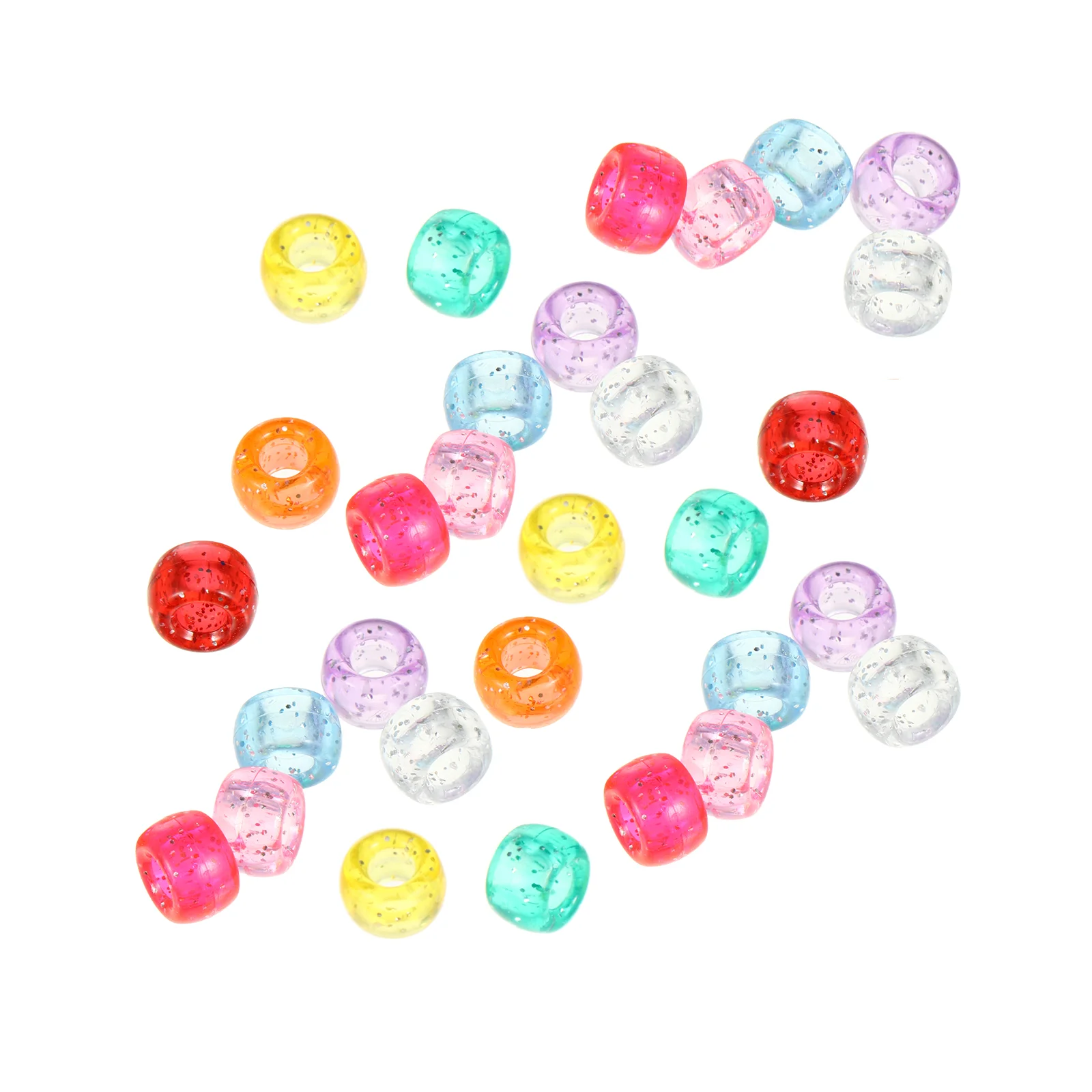 

1000 Pcs Large Hole Bucket Rice Beads with Holes Bracelet Spacer Necklace Acrylic DIY