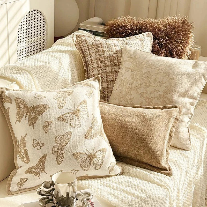 30X50/45X45 khaki French Throw Pillow Cover Modern Simple Waist Cushion Cover Decor Home Decorative Pillowcase