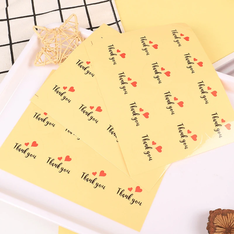 100pcs/pack thank you transparent Gift Seal Stickers For Packing decoration