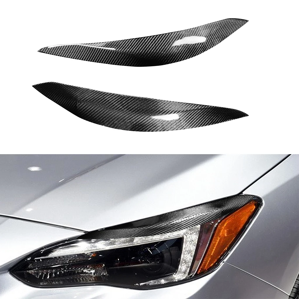 

1pair Real Carbon Fiber Car Headlights Eyebrow Eyelids Trim Cover For Subaru Impreza 2015 2016 2017 2018 2019 Car Accessories