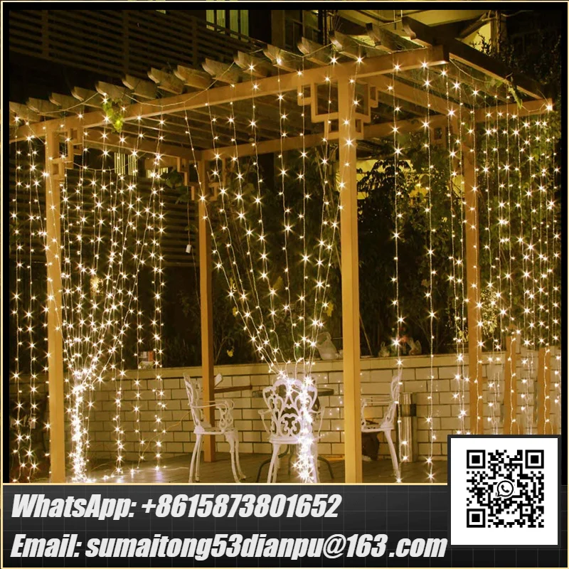 LED Icicle Curtain Lights 3*3m 3*2m 6*3m Christmas Garland Fairy String Light Indoor Outdoor Wedding Lighting Home Party Garden