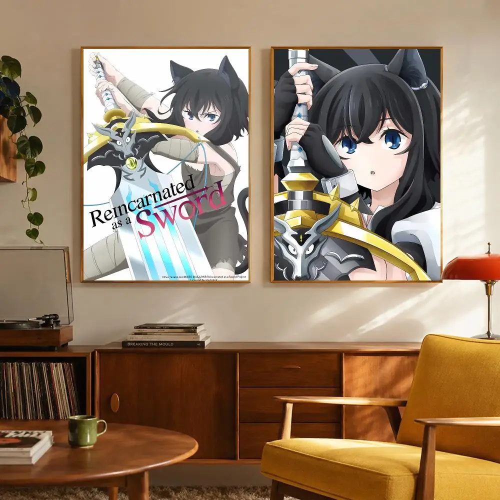 Isekai R-Reincarnated As A Sword Poster Digital Solvent Print Waterproof PP Fade-Resistant Wall Art Room Decor Gift