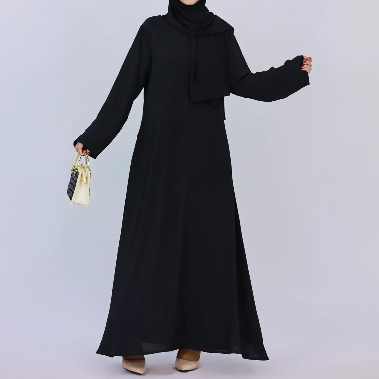 Vestidos de crepé debajo de Abaya para mujer musulmana, Abayas simples informales, ropa islámica, bata Hijabi turca de Dubái