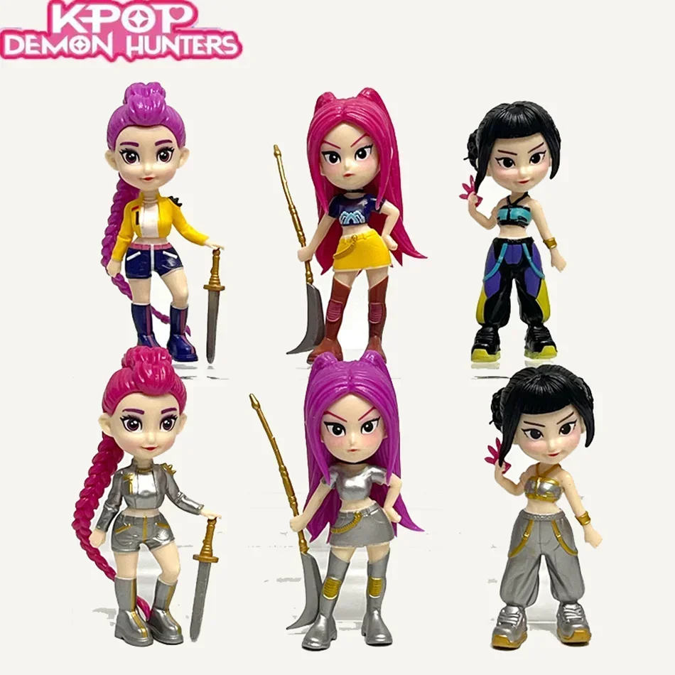 

New 6pc/Set Kpop Demon Hunters Toy Derpys Tiger Rumi Mira Zoey Sussy Action Figurine Christmas Gift In Stock Fast Shipping