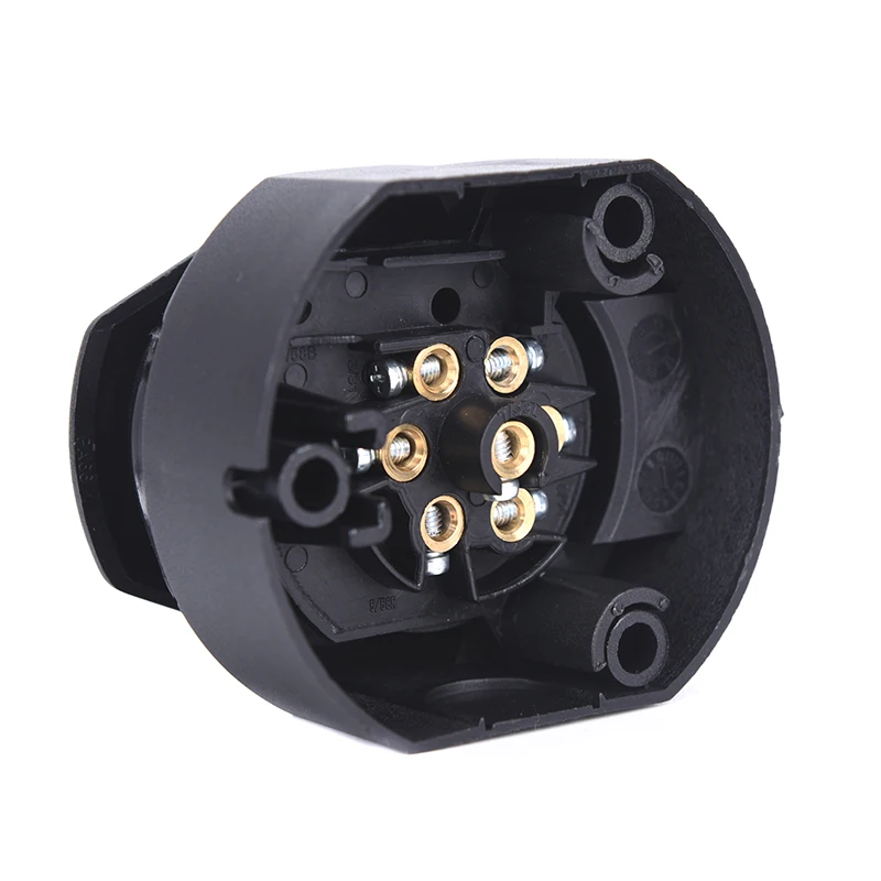 12V Towbar Towing Socket 7 Pin Round European Standard Trailer Socket Black Frosted Materials Trailer Socket