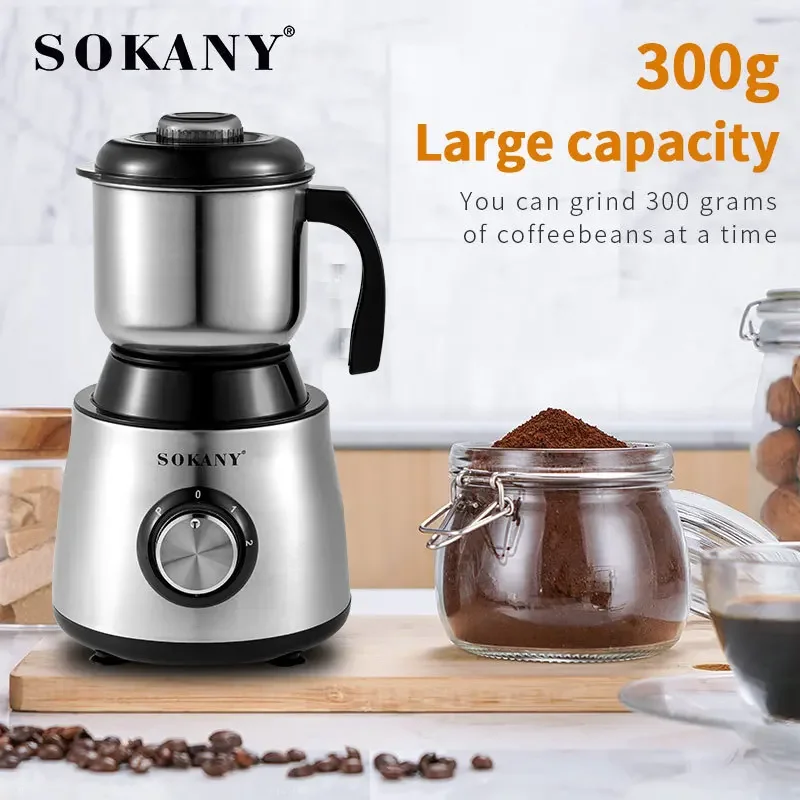 220V 500W Electric Coffee Grinder Electric Kitchen Cereals Nuts Bean Spices Grains Grinder Household Office Mixer Coffee Grinder