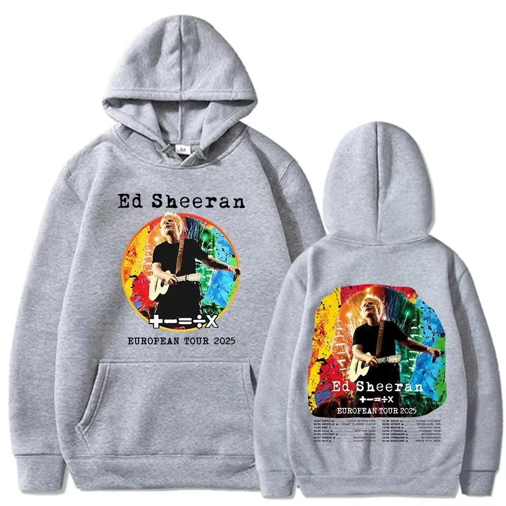 2025 New Ed Sheeran European Tour Abbigliamento donna uomo Hip Hop Moda Felpe con cappuccio Pullover a maniche lunghe Streetwear