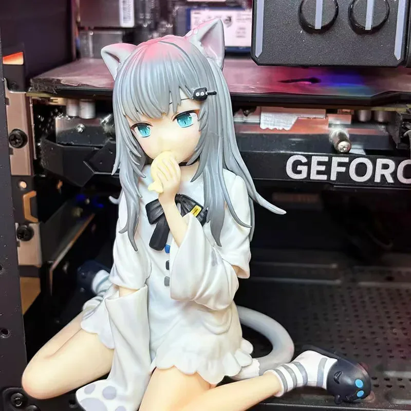 12 センチメートル漫画かわいいキャットウーマン座っている人形モデル手作り美少女セクシーな猫耳ガール箱入りトレンドデスクトップ像装飾品おもちゃ