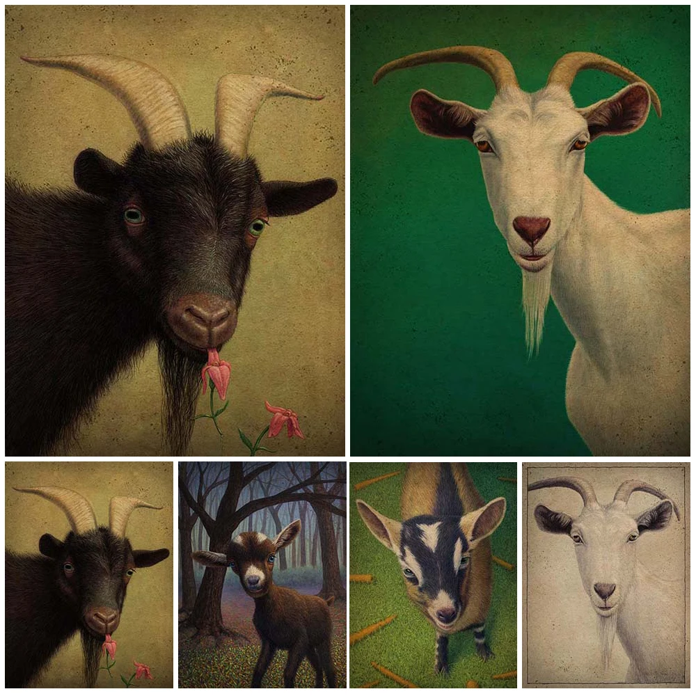 

Vintage Black Goat Lamb Animal Poster Wall Art Canvas Painting Posters Prints Home Decor Prints Wall Pictures For Living Room