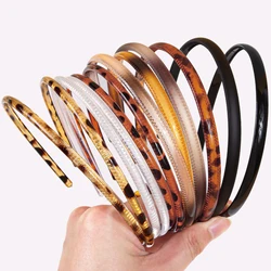 6/12pcs/set Plastic Thin Headbands Girls Plastic Hairbands Fashion Women Non-slip Headbands Girls Children Kids Hair Accessories