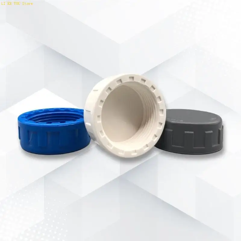 W3JE PVC Female End Caps Garden Irrigation Pipe End Caps Water Tube Screw Plug Joint Aquarium Fish Water Tube End Plug