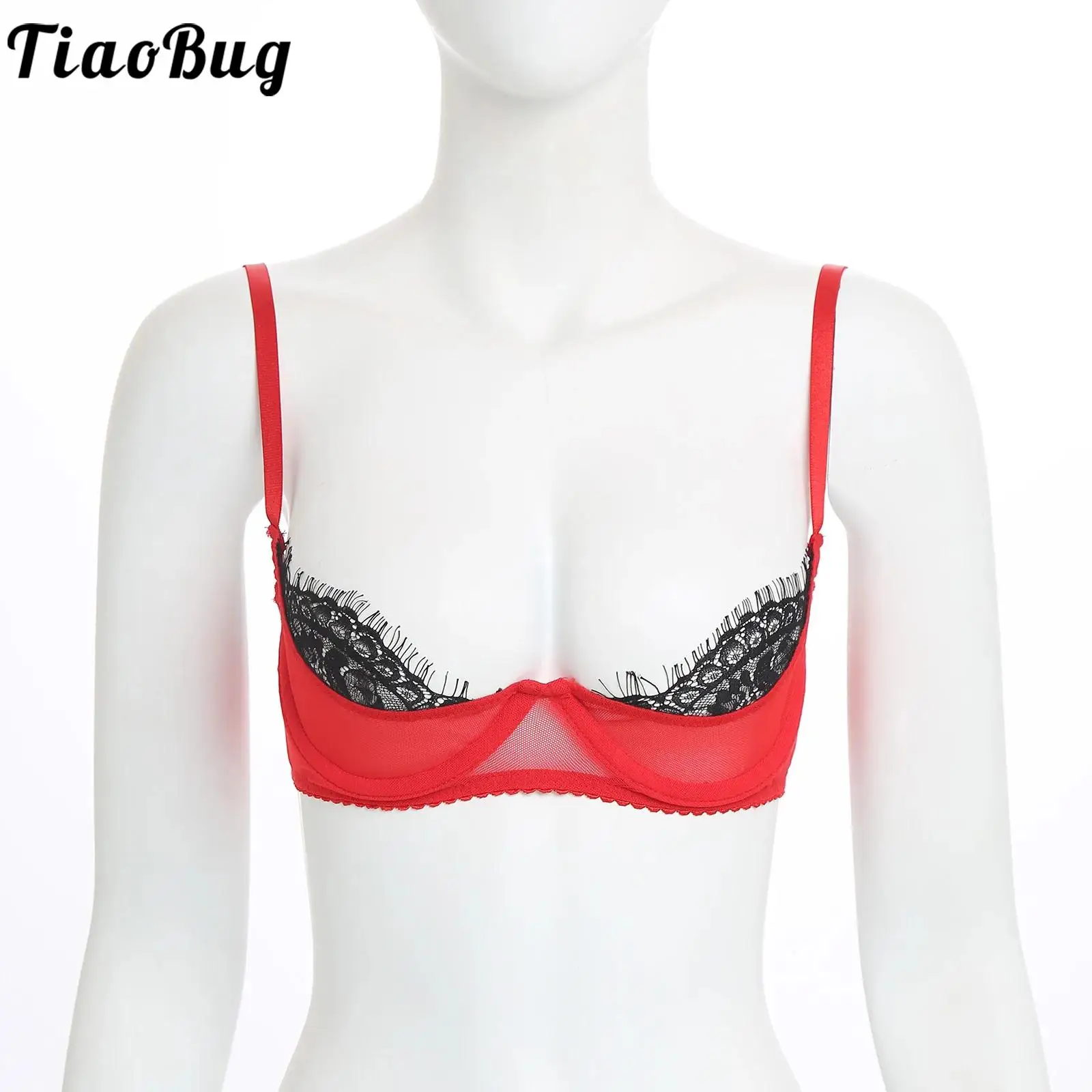 

Women Lingerie Low Cut Lace Trim Bras Sissy Push-up Underwire Brassier Tops Adult Bikini Bra Everyday Daily Wear Underwear Bras