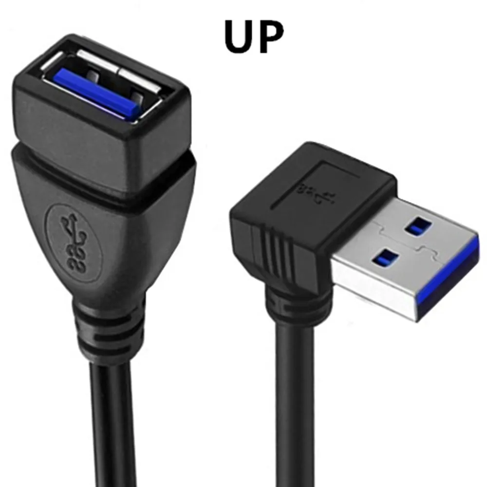 20cm USB 3.0 Right Left Up Down Angle 90 Degree Extension Charging Cable Male To Female Adapter Cord USB Charging data Cable