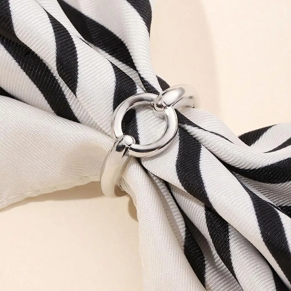 Vintage Triple-Ring Alloy Scarf Button Clip Adjustable Non-Slip Multi-Functional Clasp for Scarves Shirt Tucking Dress Shaping