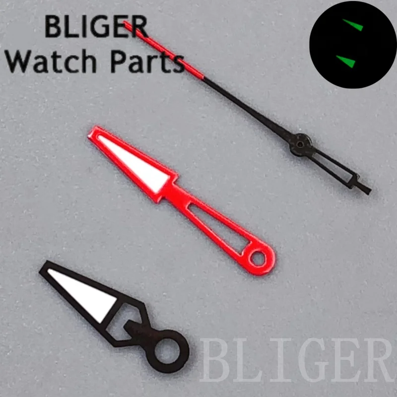 BLIGER NH35 Jam Tangan Berongga Rose Gold Hitam Merah Jarum Bercahaya untuk NH35 NH36 ETA2824 PT5000 Jam Tangan Pergerakan Aksesori Tangan