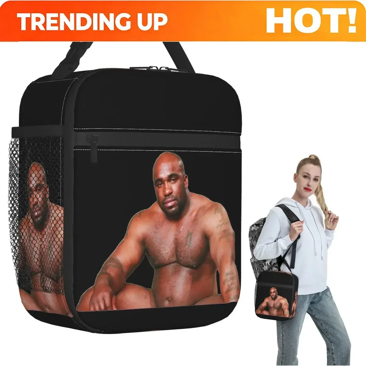 Custom Bag Custom Barry Wood Bobblehead Insulated Lunch Bag For Women Portable Food Boxes Thermal Lunch Box Tote