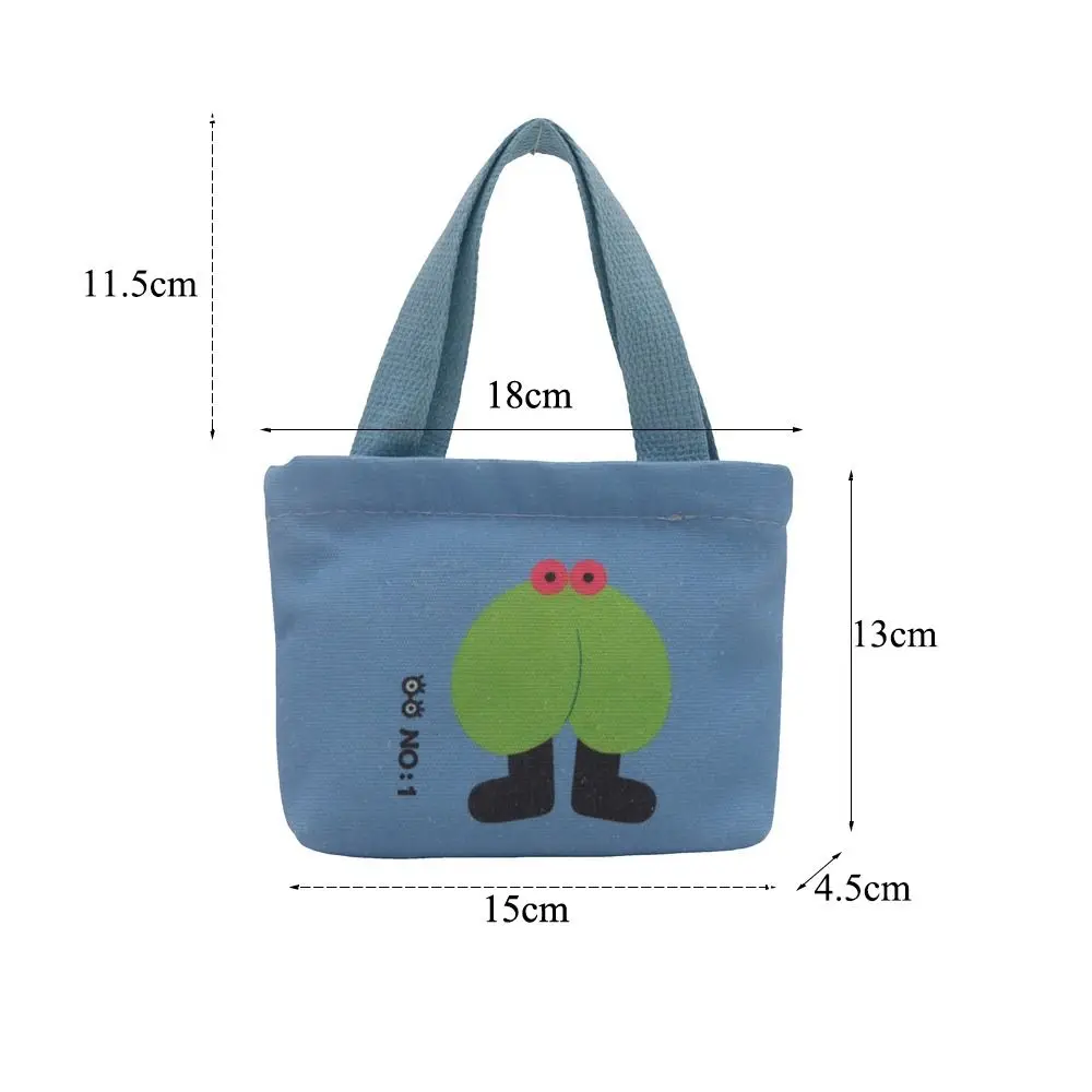 Cartoon Mini Canvas Tas Koreaanse Stijl Hand Snacktas Draagtas Kleine Zakjes Lunchtas