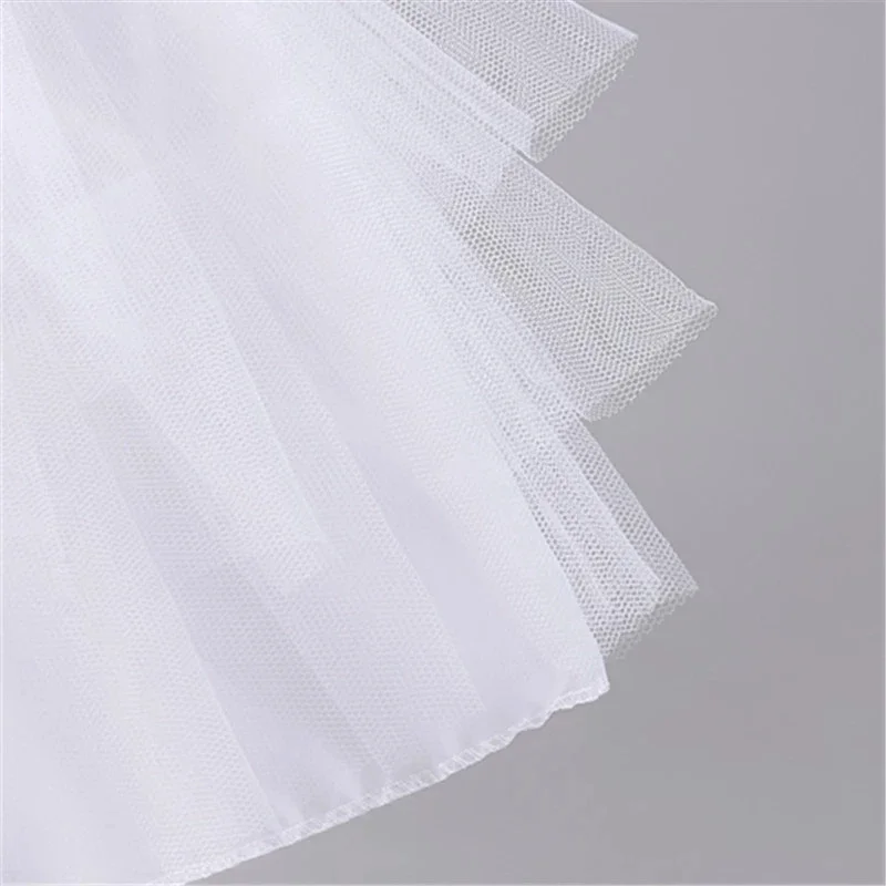 Alta qualidade branco preto ballet petticoat tule plissado curto nupcial lolita saia underskirt jupon robe acessórios indefinido