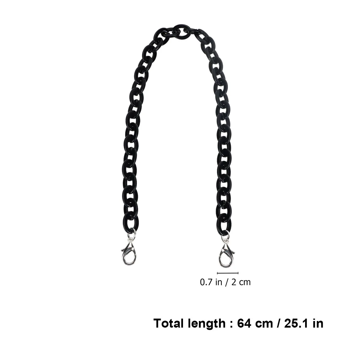 60Cm Bag Chains Acrylic Decorative Shape Chain with Alloy Buckle for Replacement Handbag Tote Purse DIY Small Bags Black