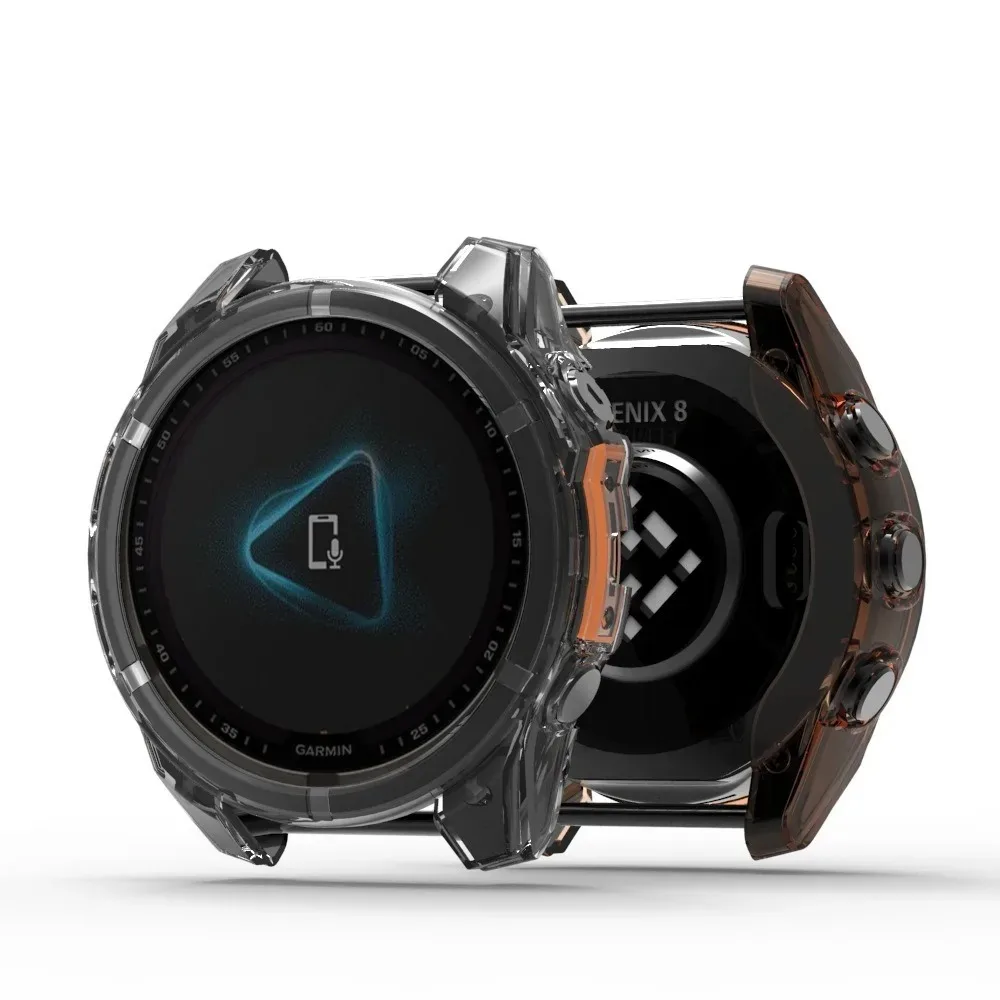 إطار حافظة حافة بقشرة ناعمة من البولي يمن TPU لواقي Garmin Fenix 8 ، غطاء واقي من الصدمات ، إكسسوارات ساعة ذكية ، 43: 47: 51