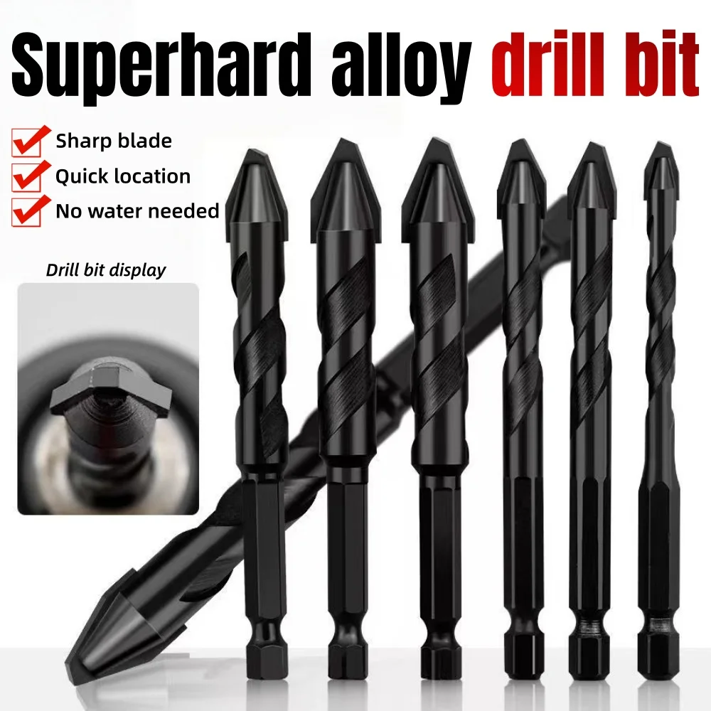 

High Hardness Eccentric Drill Precision Drilling Glass Cement Metal Ceramic Punching Rock Slab Triangle Drill Bit 6/8/10/12mm