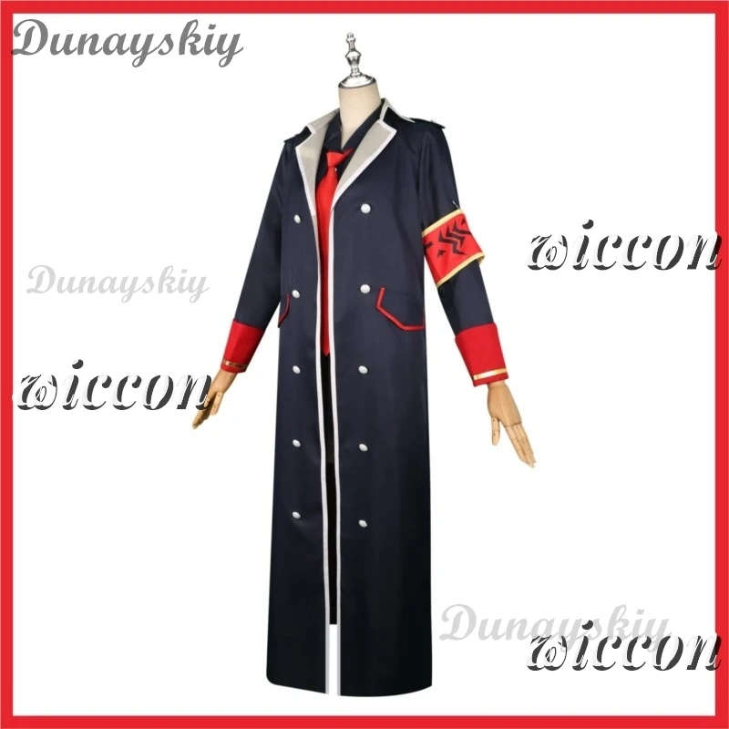 Anime Game Blue Archive Natsume Iroha Cosplay Costume Wig Black Red Military Uniform Long Coat Skirt Woman Sexy Carnival Suit