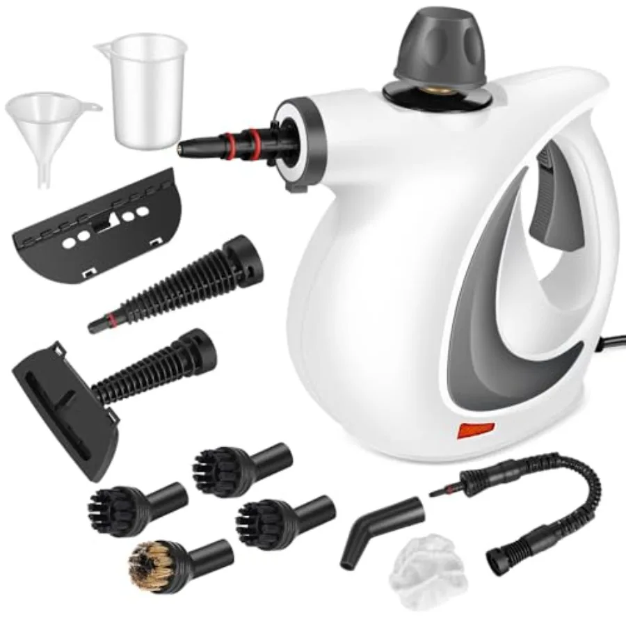 

Handheld Pressurized Steam Cleaner with 12 pcs Accessories for Home Car Furniture Floor Upholstery Grout and Tile Cleaning Stai