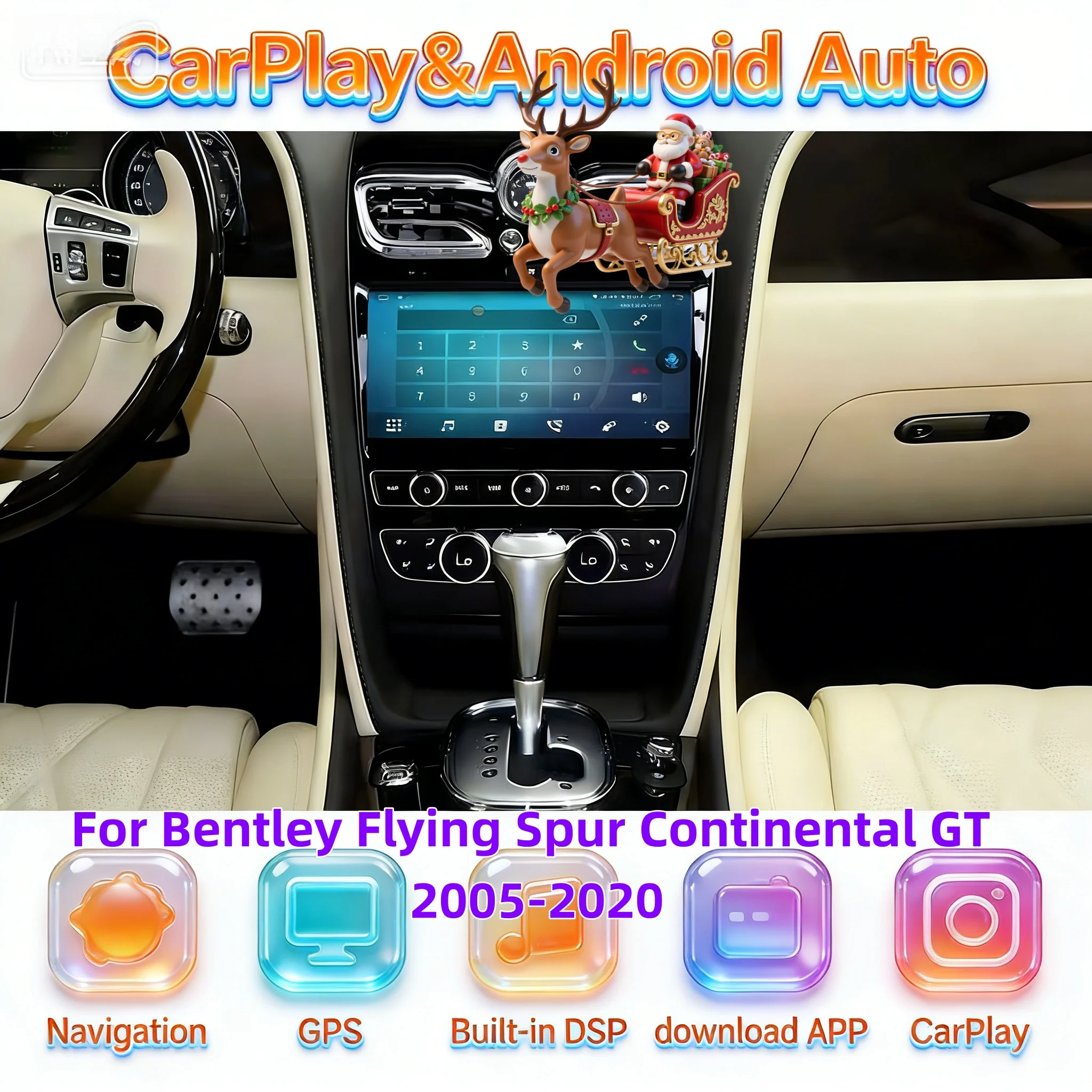 Multimedia Android Bluetooth 5.0 4G Stereo Auto For Bentley Flying Spur Continental GT 2005-2020 Wireless Carplay Head unit GPS