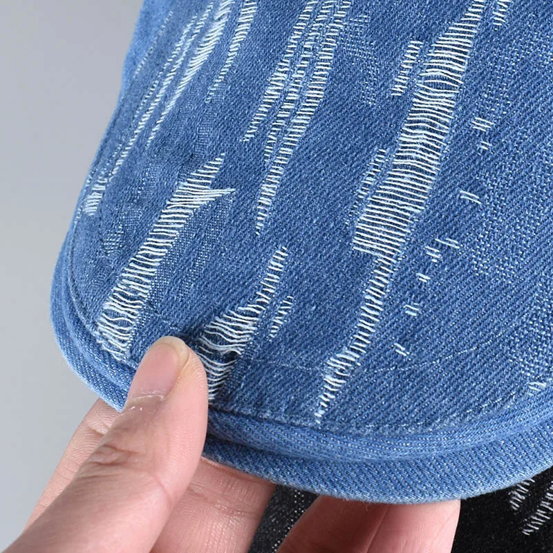 Summer Beret Women Men Unisex 2025 Spring Flat Cap Vintage Made Old Holes Washed Cotton Denim Berets Chapeau Hommes Newsboy Hat