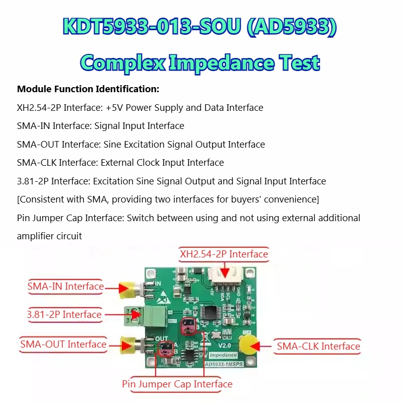 

AD5933 Impedance Converter, Network Analyzer Module 1MSPS Sample Rate 12bit Resolution KDT5933-013-SOU