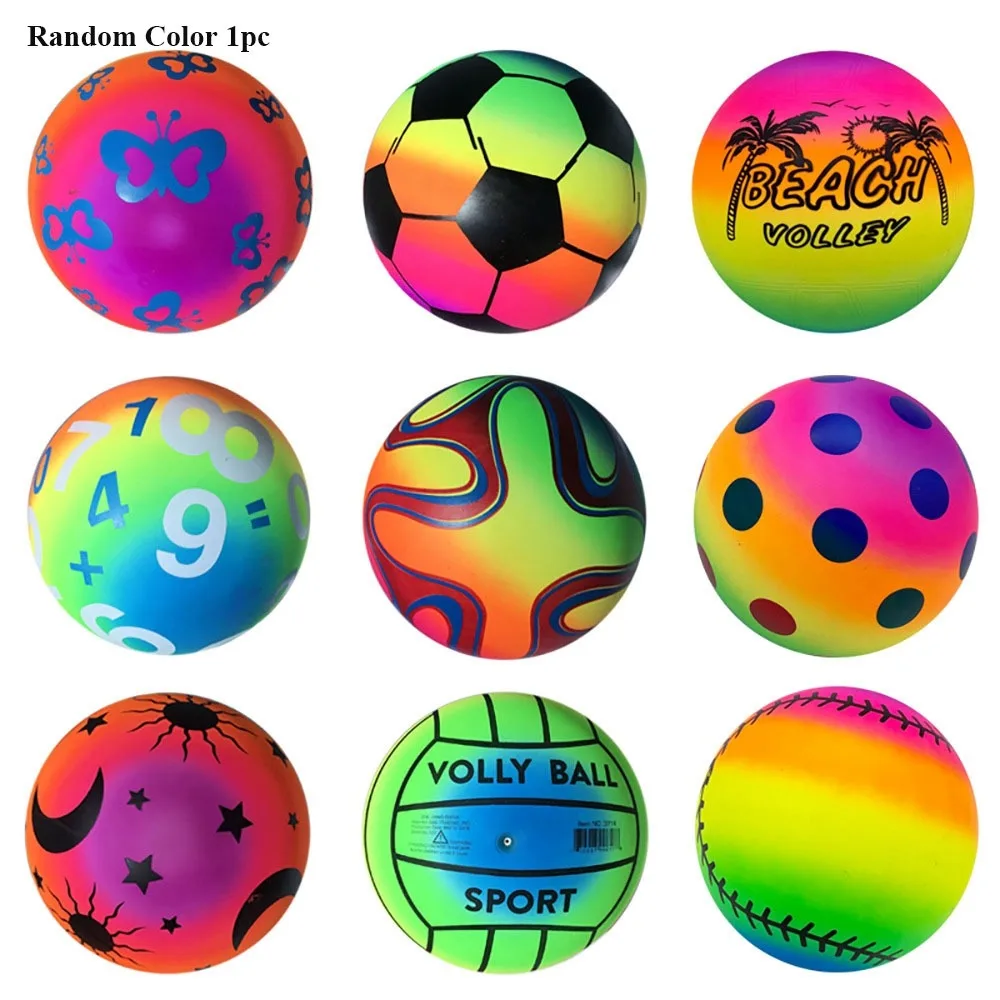 15/16/22cm PVC Inflatable Football Small Mini 10 Styles Parent- Games Basketball Thickened Inflatable Beach Ball Outdoor Sport