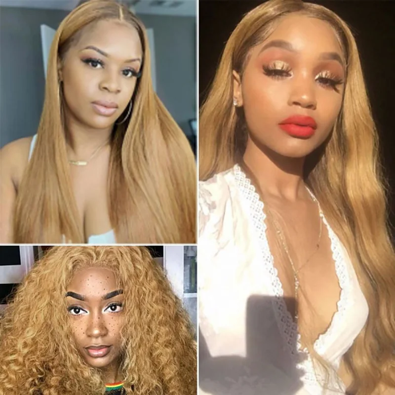 Blonde 27 Color Straight Bundles With 4x4 Lace Closure Hair Brazilian Remy Human Hair 3 Bundles With Lace Closure Euphoria