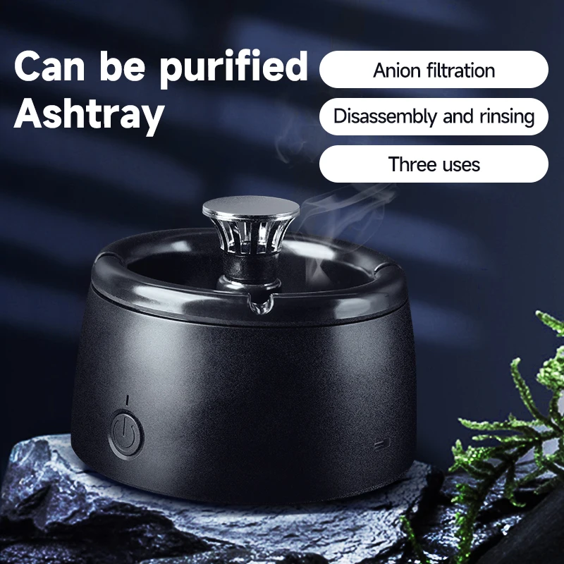 JOYO Intelligent Ashtray Air Purifier Anti-Smell Ashtray for Remove Cigarette Smoke Tobacco Odor Cigar Ashtray House Accessories