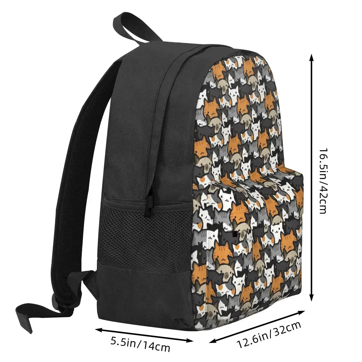 Cat Crowd Backpacks Boys Girls Bookbag Students School Bags Cartoon Kids Rucksack Travel Rucksack Shoulder Bag Large Capacity