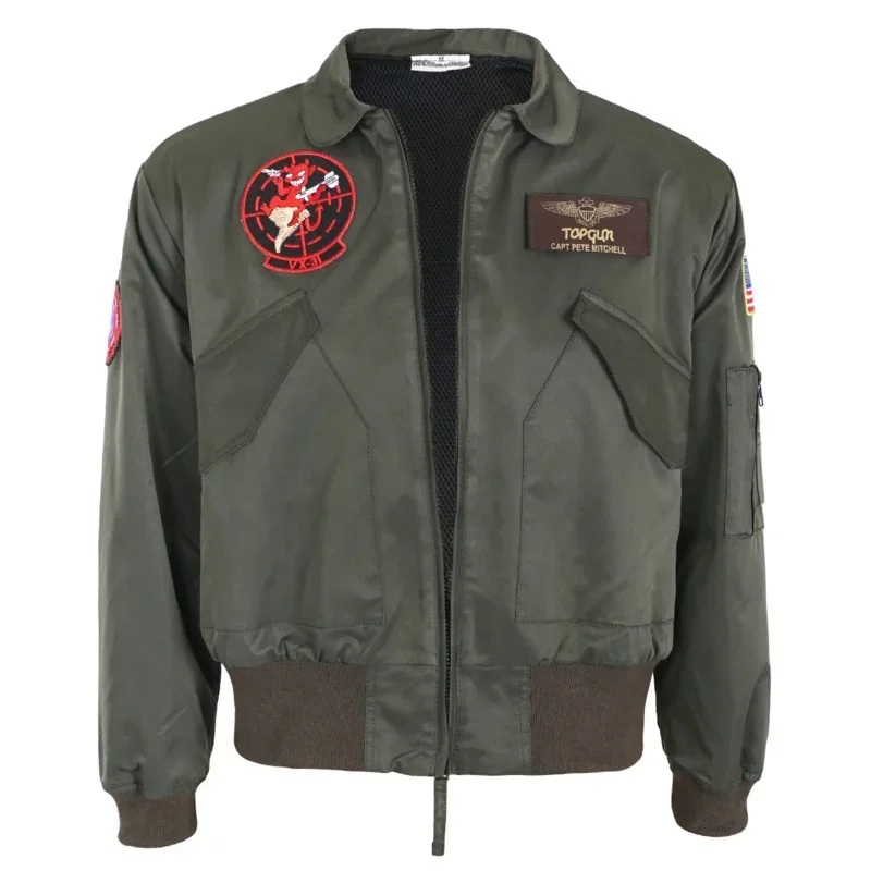 Top Gun Jacket Maverick Bomber Cosplay Pilot Costume Jacket Zipper Jackets