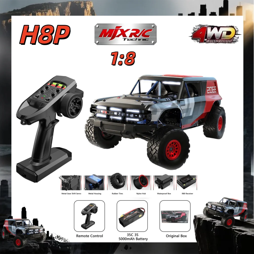 

MJX H8P H12P 1/8 Brushless PTR Electric Remote Control Vehicle Climbing Crawler RC Model Toys for Children and Adult Toy Hobbies
